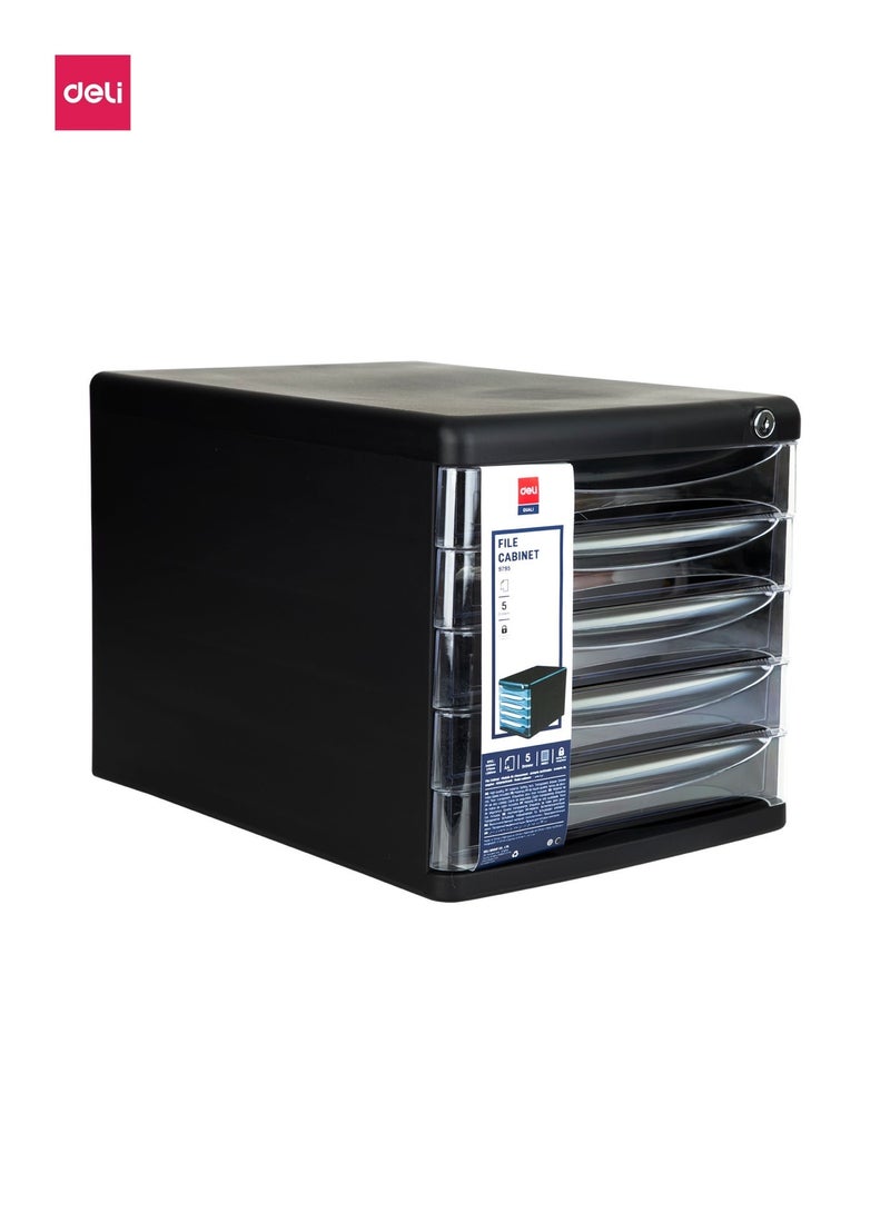 Deli-E9795 File Cabinet - Black - Image 3